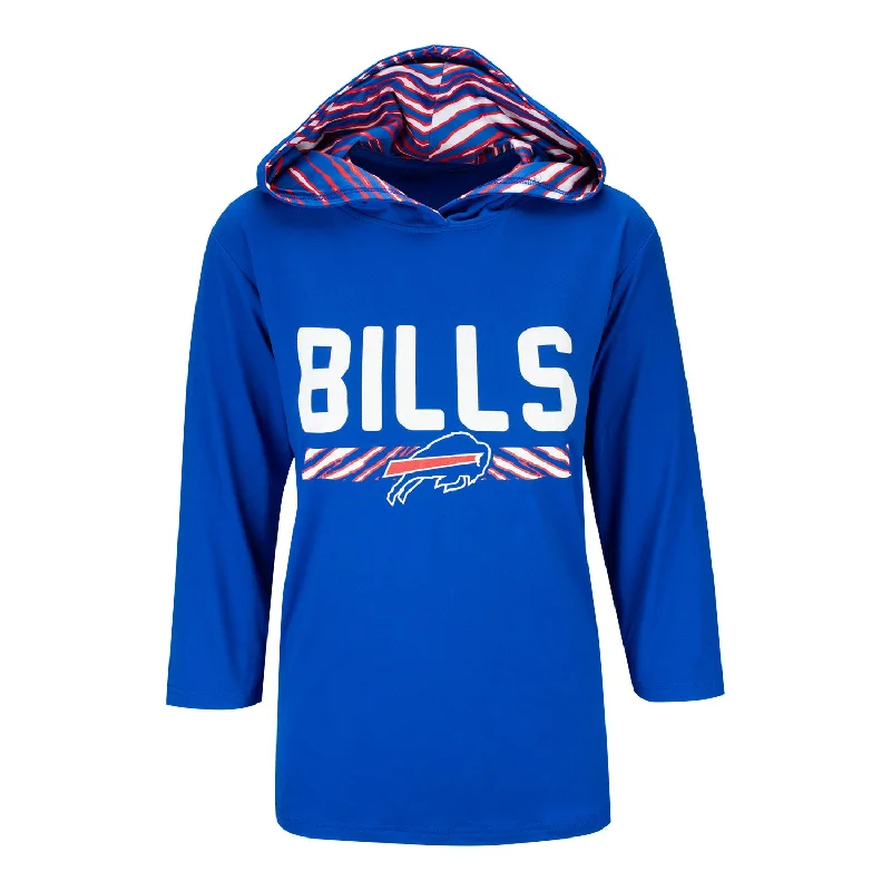 Ladies Bills Zubaz Lightweight Hooded Long Sleeve T-Shirt