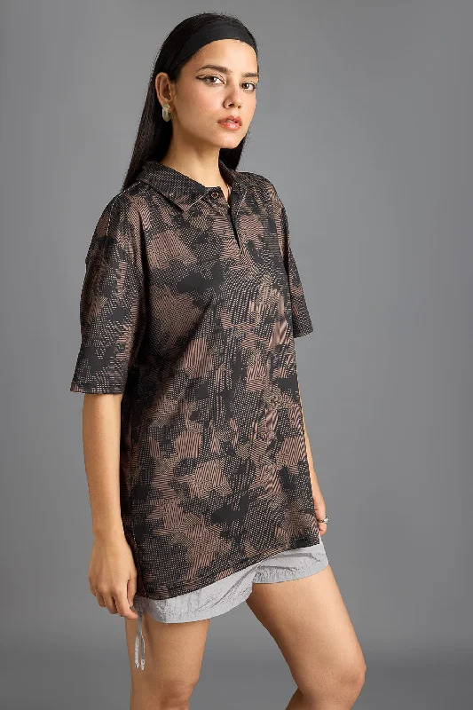 Earthy Print Women's Polo T-Shirt