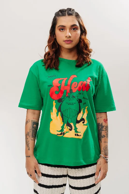 Green Raging Oversized Tees