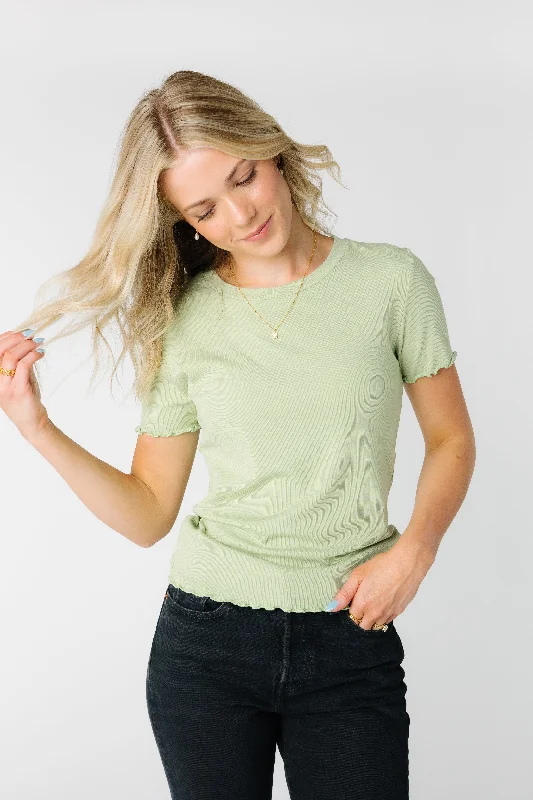 Isabel Ribbed Top - Sage