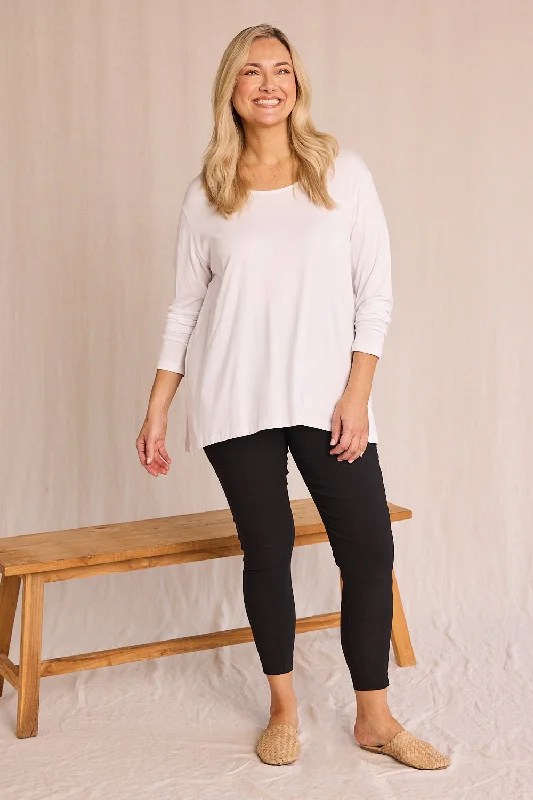 Long Sleeve Swing Tee in White