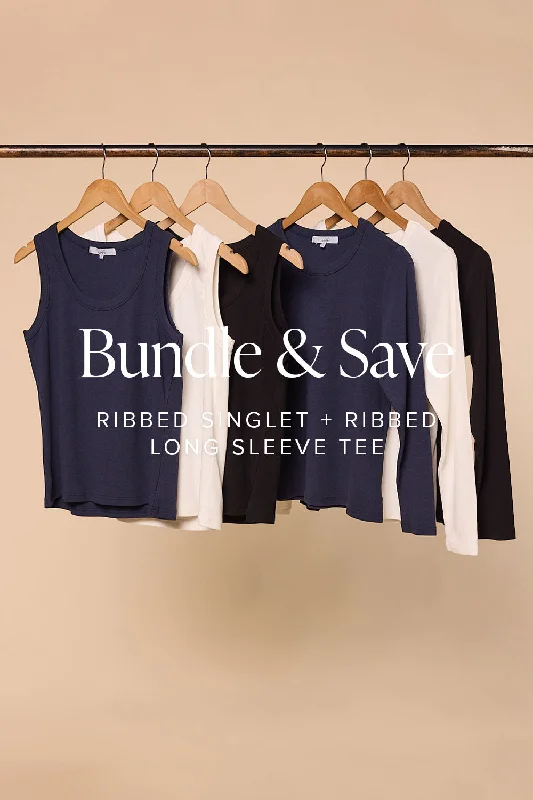 Ribbed Singlet + Long Sleeve Tee Bundle