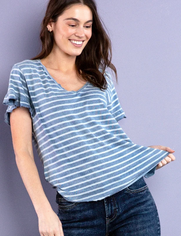 Ruffle V-Neck Tee