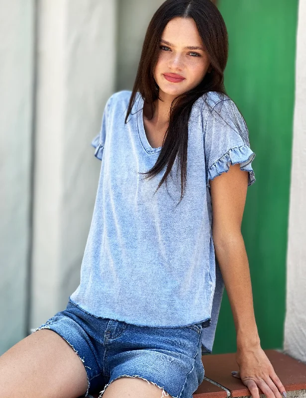 Ruffle V-Neck Tee