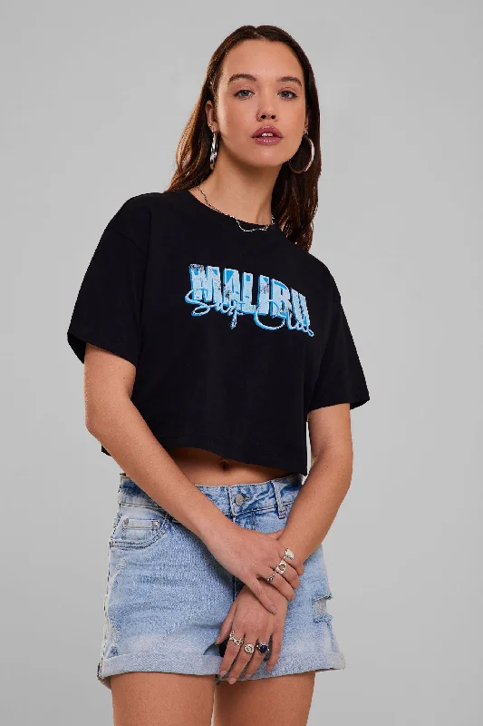 T-shirt ample et écourtée en coton - Femme