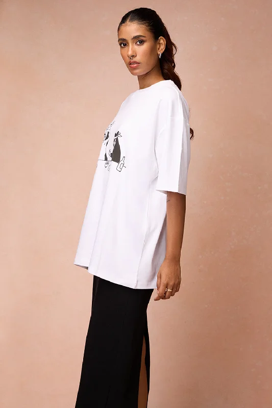 Women's Two Cats Behind Me White T-Shirt