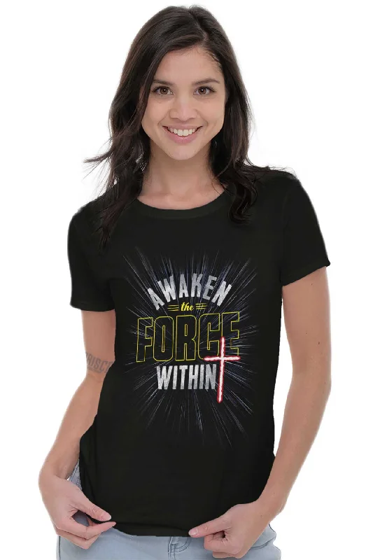 Awaken The Source Ladies T Shirt