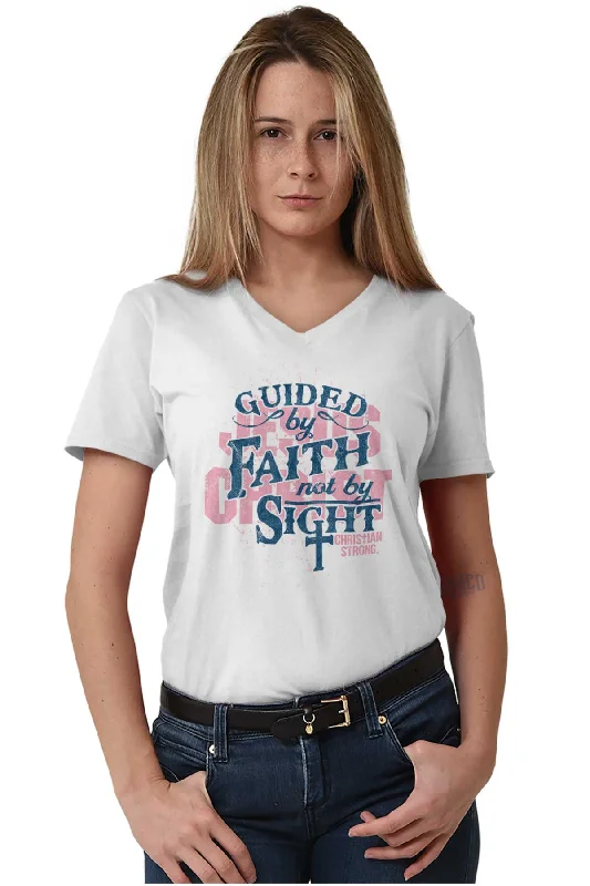 Guided by Faith V-Neck T-Shirt