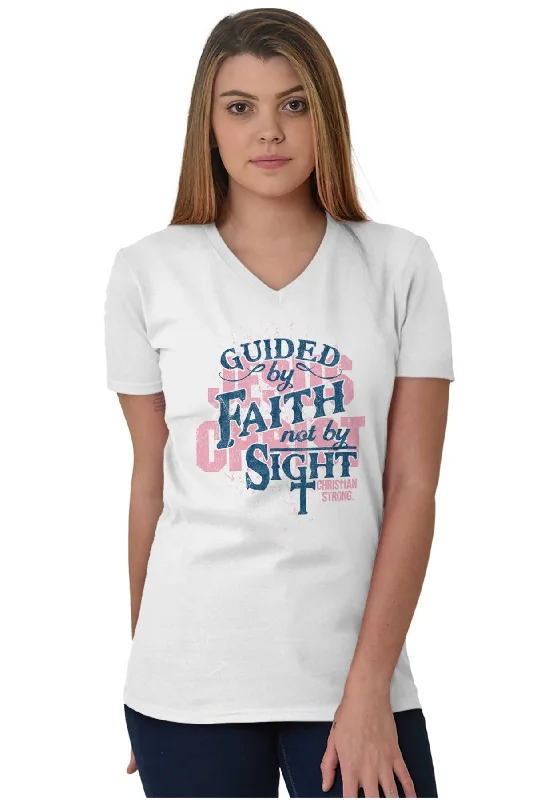 Guided by Faith V-Neck T-Shirt