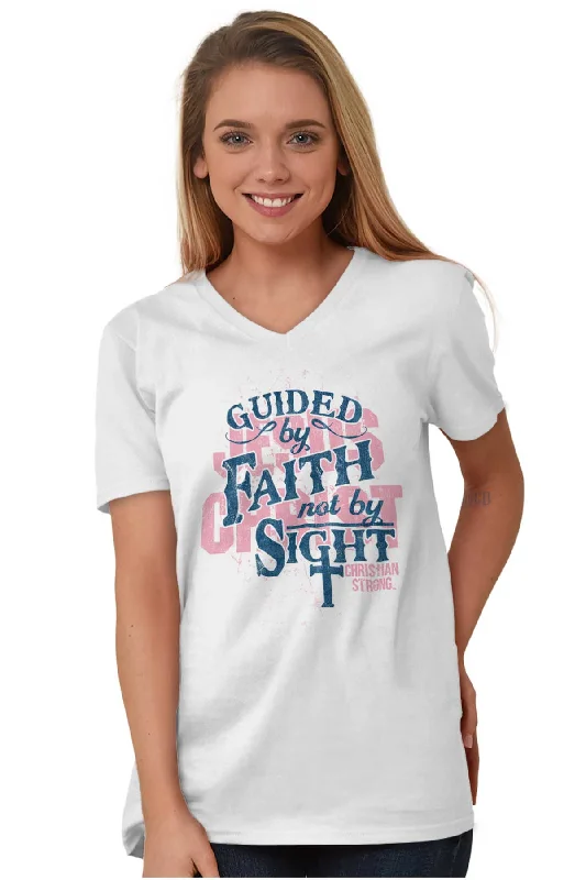 Guided by Faith V-Neck T-Shirt