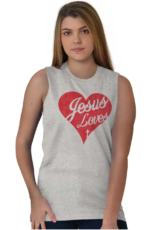 Jesus Loves Sleeveless T-Shirt