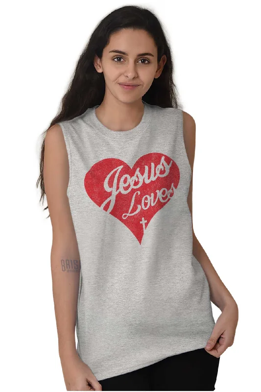 Jesus Loves Sleeveless T-Shirt