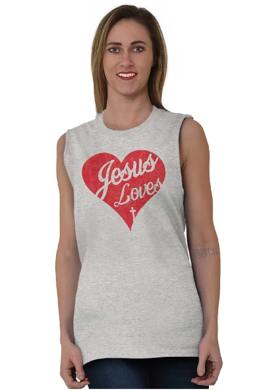 Jesus Loves Sleeveless T-Shirt