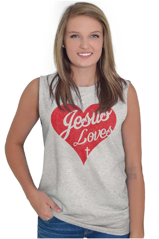 Jesus Loves Sleeveless T-Shirt