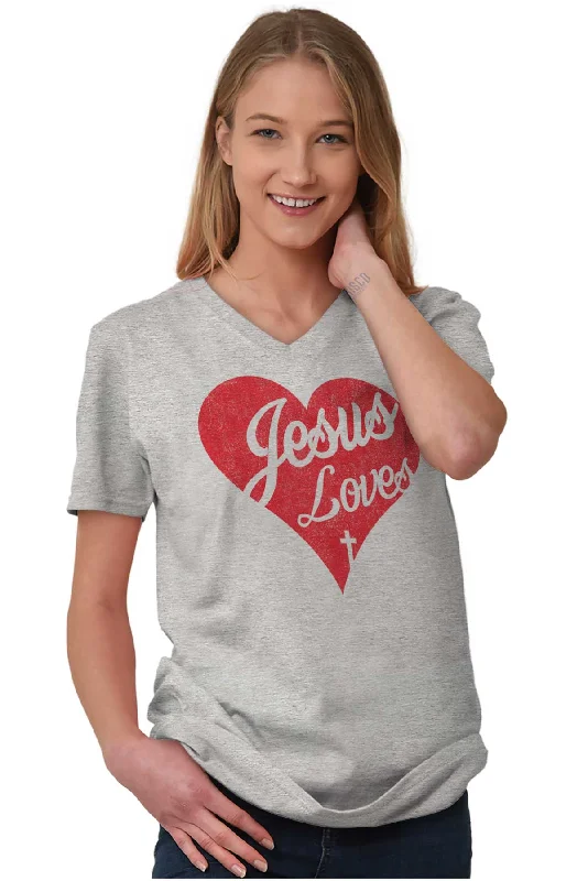 Jesus Loves V-Neck T-Shirt