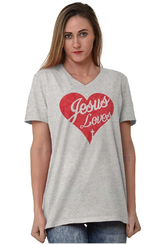 Jesus Loves V-Neck T-Shirt