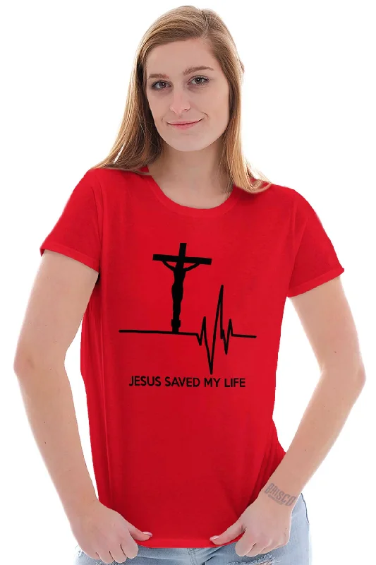 Jesus Saved My Life Ladies T Shirt