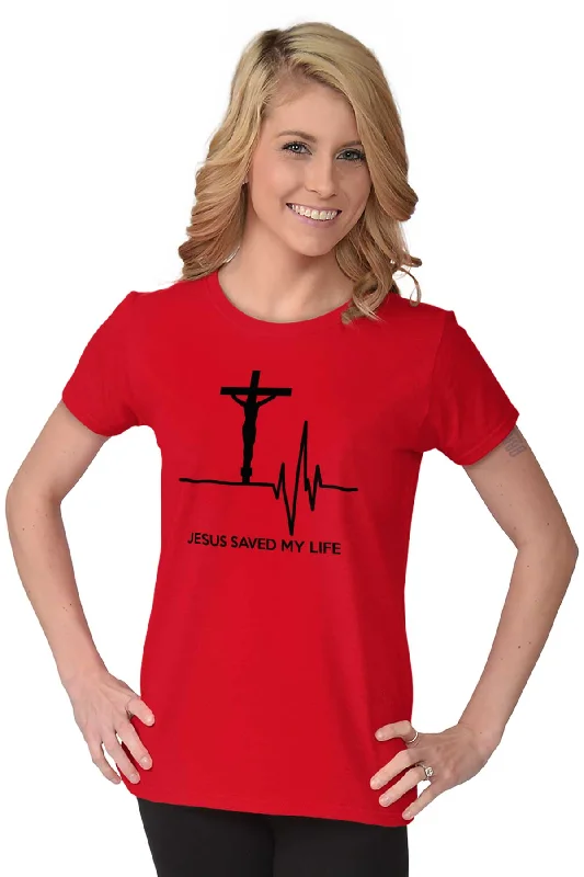 Jesus Saved My Life Ladies T Shirt