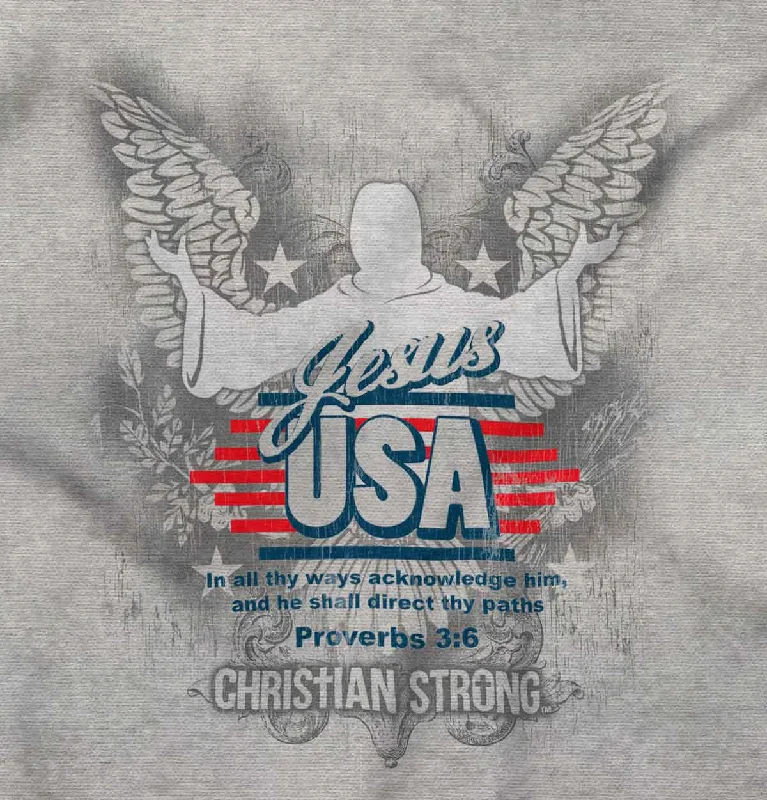 Jesus USA American God Christ Ladies T-Shirt