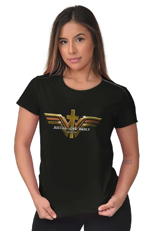 Justice Love Mercy Ladies T Shirt