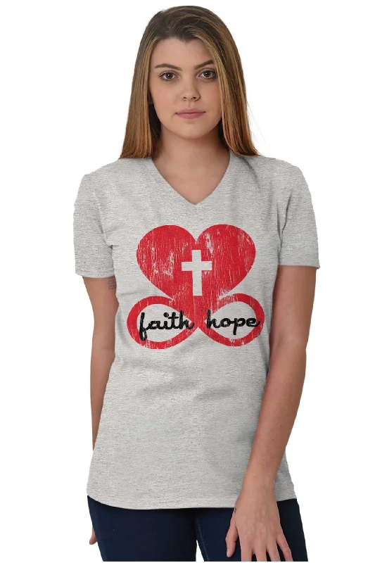 Love Faith Hope V-Neck T-Shirt