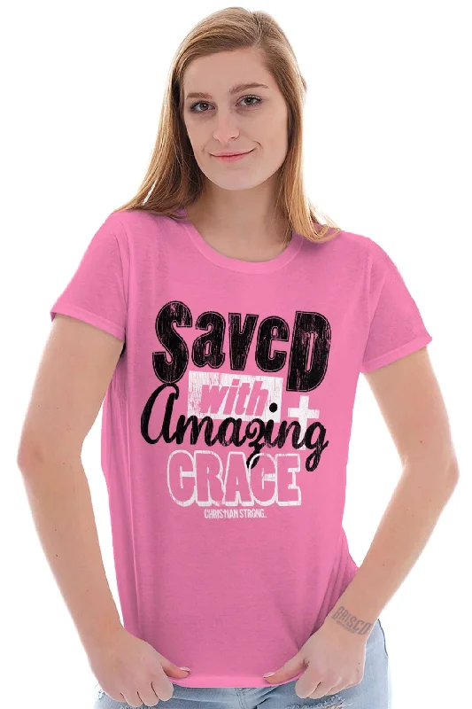 Saved With Amazing G Ladies T Shirt