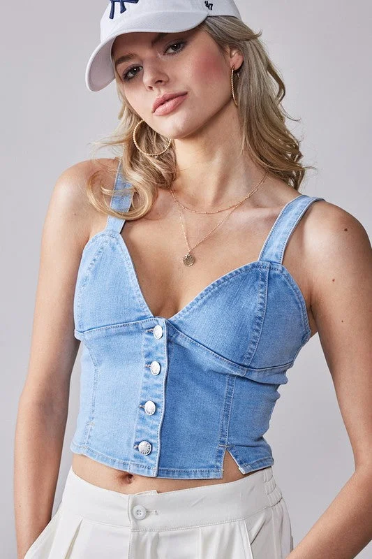 Stretchable Corset Denim Top