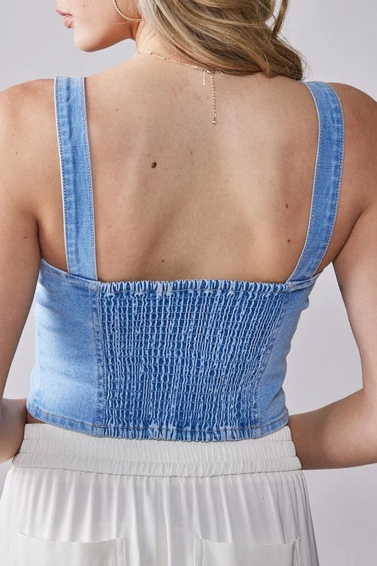 Stretchable Corset Denim Top