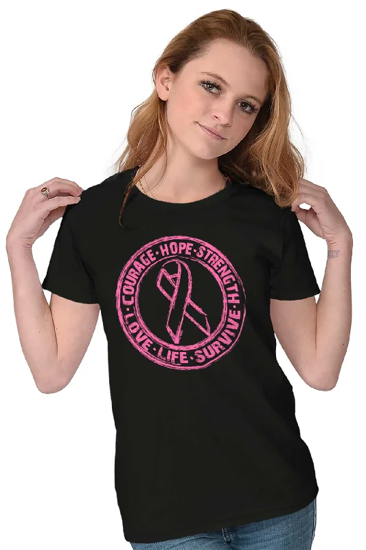 Courage Life Survive Ladies T Shirt