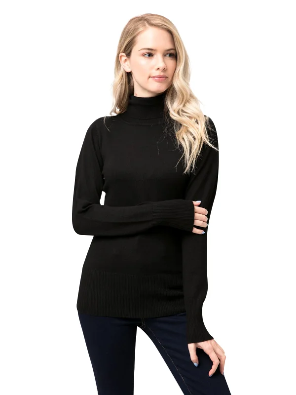 Cielo Contoured Turtleneck Pull Over Knit Sweater