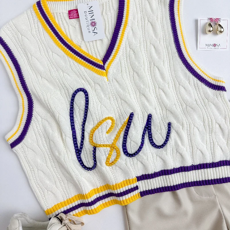 Pearl LSU Vneck Sweater Vest