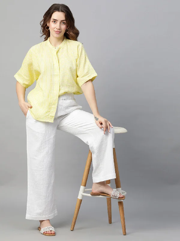 Women's Lime Linen Excel Boxy Fit Blouse