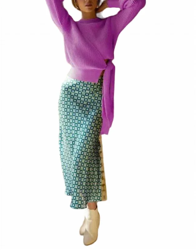 Maggie Tie Sweater In Purple