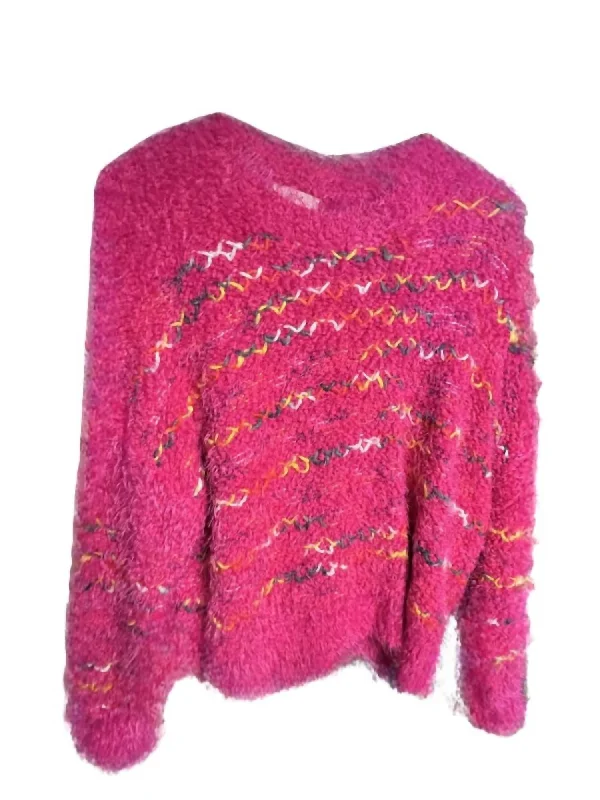 Mix It Up Sweater In Fushia