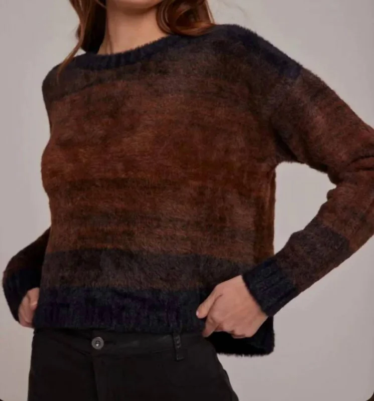 Slouchy Sweater In Chocolate Ombre