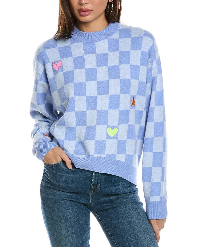 WISPR Cleo Checkerboard Silk-Blend Sweater