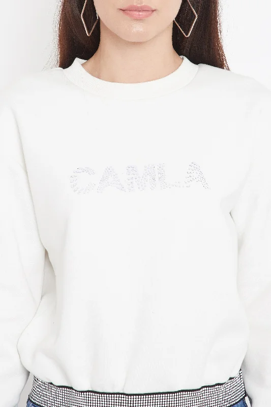 Camla Barcelona White Sweatshirt For Women