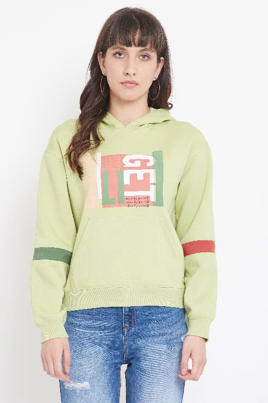 Camla Barcelona Women's Green Hooded Sweatshirt