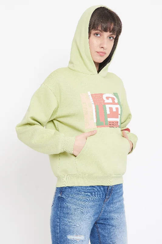 Camla Barcelona Women's Green Hooded Sweatshirt