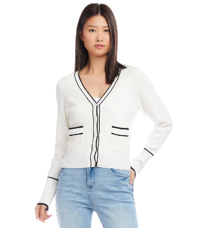 Contrast Trim Cardigan