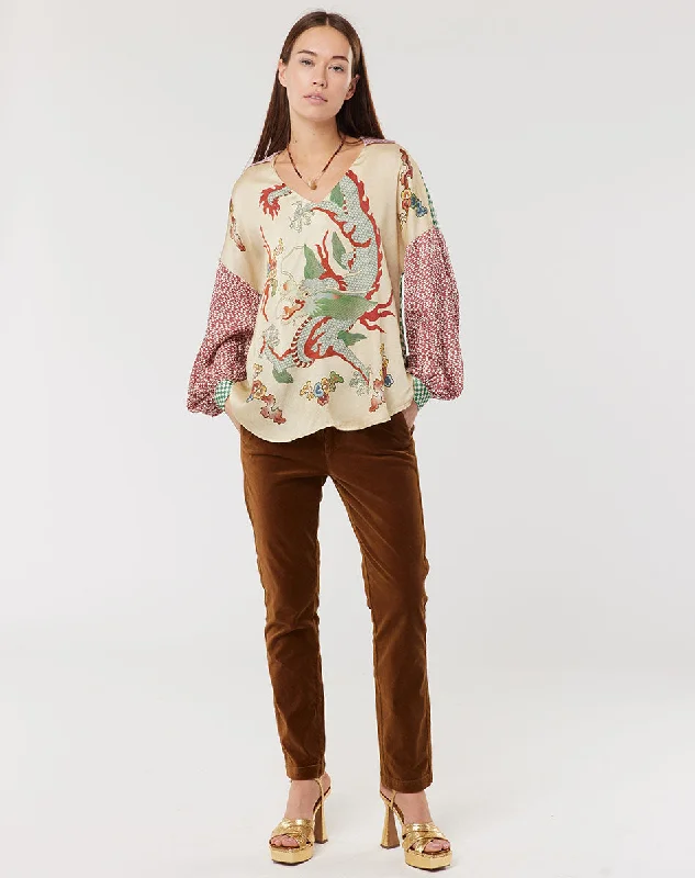 Anna V-Collar L'amour Blouse