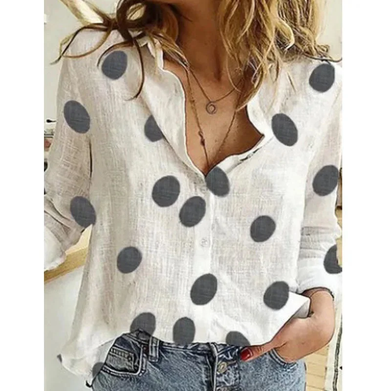 FashionSierra - Casual Cotton Linen Spring Autumn Y2k Fashion Streetwear Women's Blouse