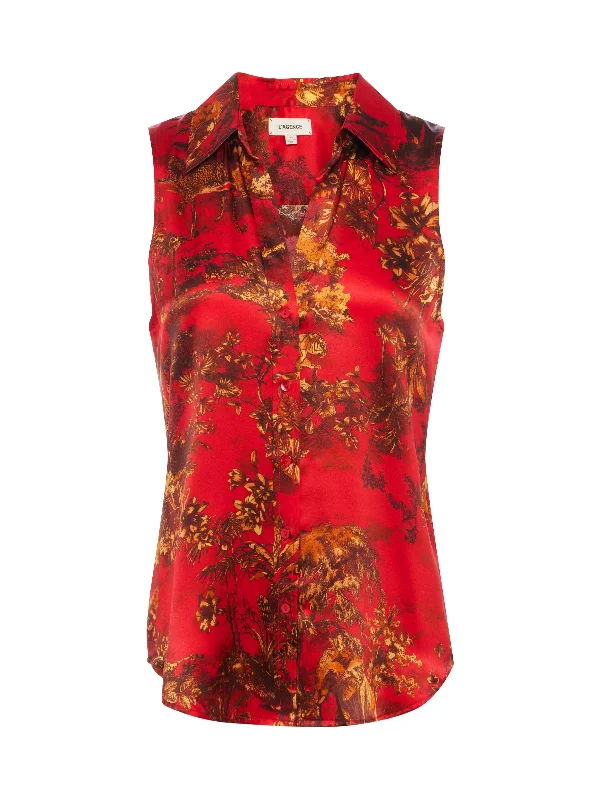 Emmy Sleeveless Silk Blouse