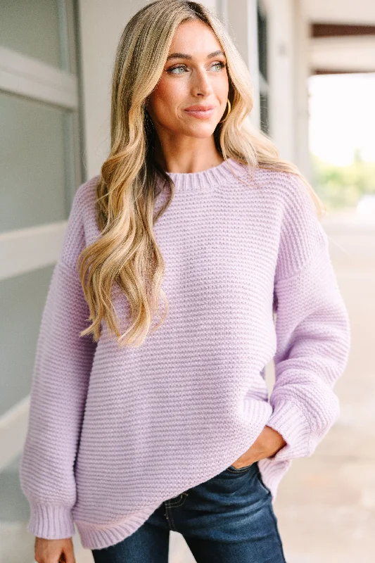 Find Your Joy Lilac Purple RIbbed Knit Sweater