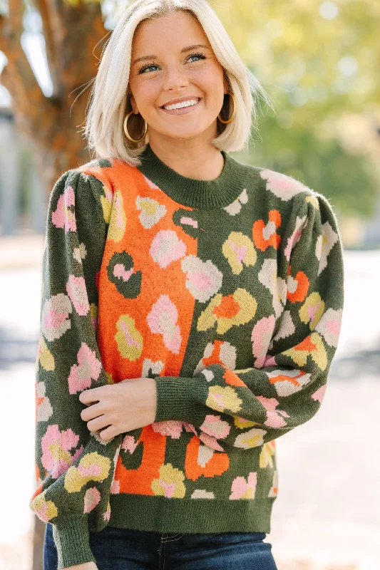 Good Days Are Here Green Leopard Sweater