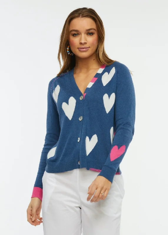 Hearts V-Neck Cardigan