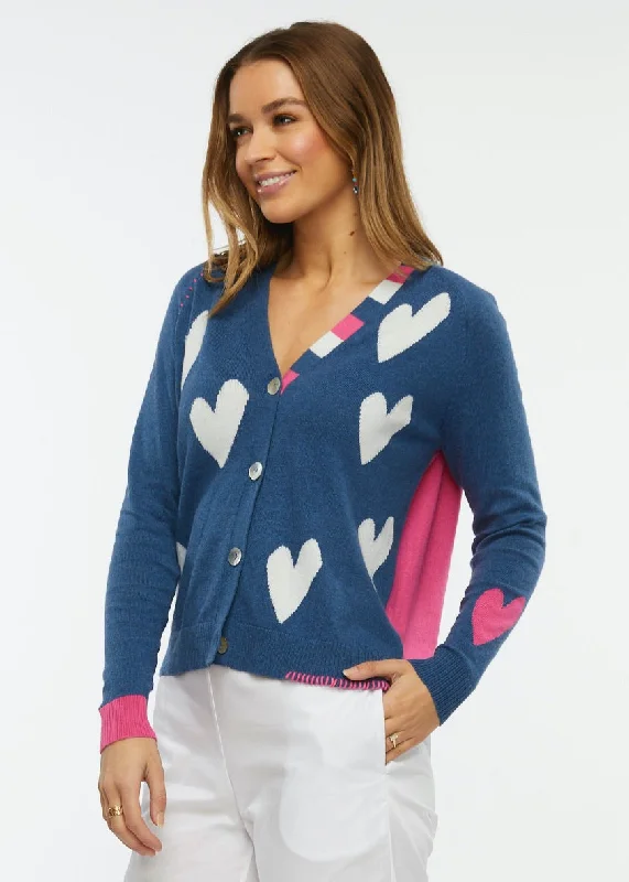 Hearts V-Neck Cardigan