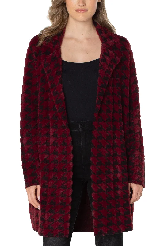 S / Burgandy/Black Houndstooth