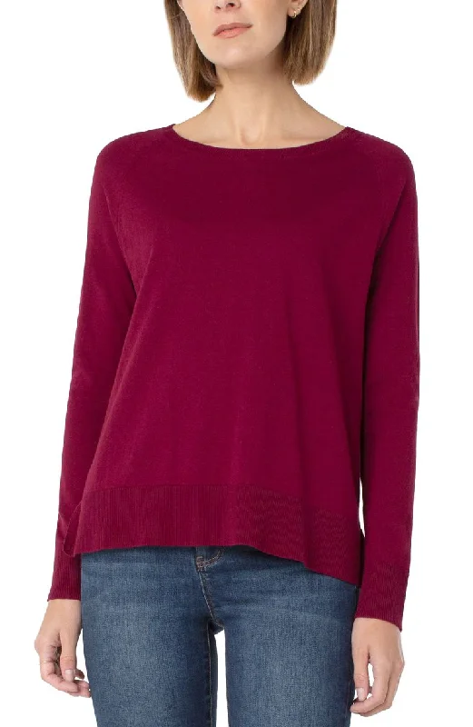 Liverpool Raglan Long Sleeve Sweater (Autumn Heather and Mulberry Wine)