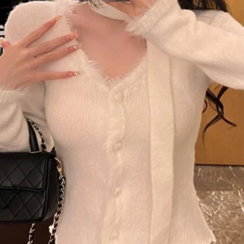 Lunivop Autumn Casual Bodycon Knitted Sweater Women Outwear Elegant Vintage Pullover Korean Style Office Lady Long Sleeve Blouse